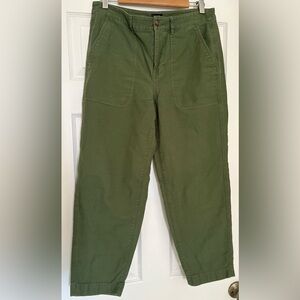 Green Ankle Length 100% Cotton J Crew Pants Size 10